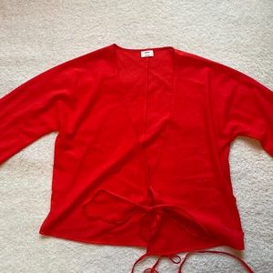 Aritzia Wilfred red wrap top